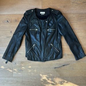 Isabel Marant black leather motorcycle jacket. Size 42.